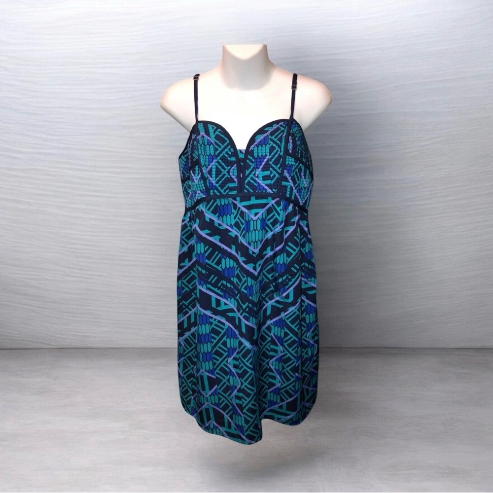 Xhilaration Blue and Green Patterned Dress